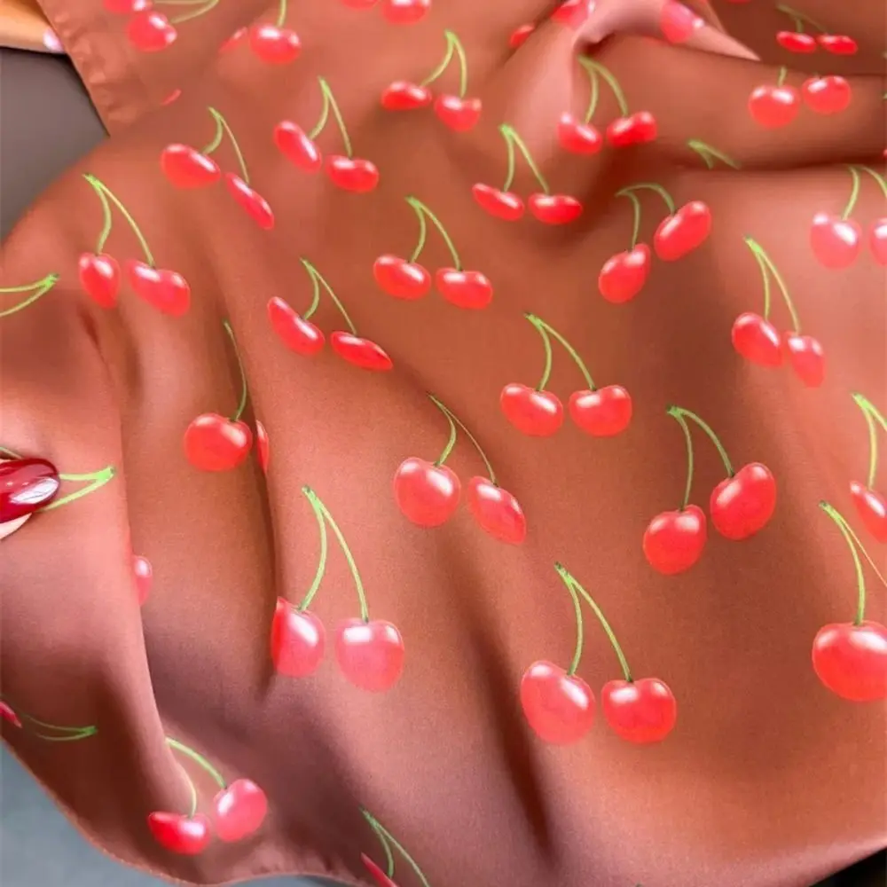 Fashion Luxury Satin Square Satin Scarf Fruit Pattern Soft Silk Square Scarfs Versatile Cherry Design Silk Scarf Daily Wear
Fashion Luxury Satin Square Satin Scarf Fruit Pattern Soft Silk Square Scarfs Versatile Cherry Design Silk Scarf Daily Wear