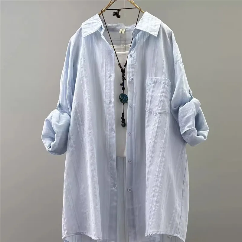 plus Size 300 Pounds Korean Style Casual Shirt Women Summer New Loose Slimming Versatile Mid-Length Open Cardigan Coat
plus Size 300 Pounds Korean Style Casual Shirt Women Summer New Loose Slimming Versatile Mid-Length Open Cardigan Coat