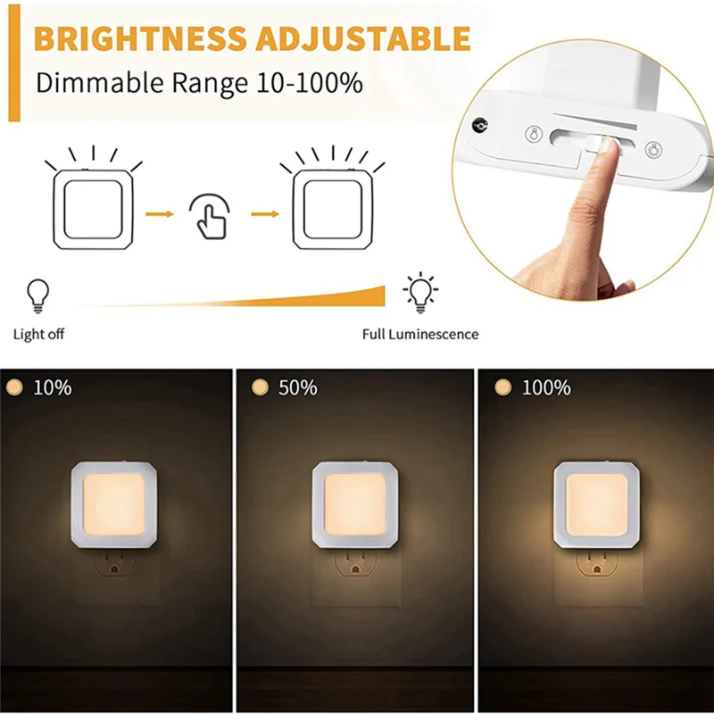 ABZV-Stepless Dimming LED Night Lamp 2Pcs Wall Light Control For Home Aisle Bedroom Corridor Room 
ABZV-Stepless Dimming LED Night Lamp 2Pcs Wall Light Control For Home Aisle Bedroom Corridor Room