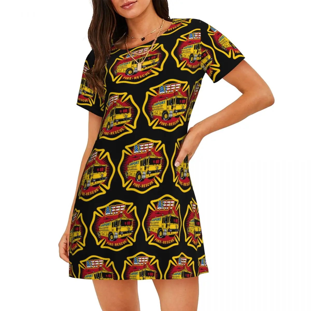 Custom Fashion Fires Rescue Firefighter ARFF Women Short Sleeve Nightdress Fires Firefighter Nightdress For Sleeping Sleepshirts
Custom Fashion Fires Rescue Firefighter ARFF Women Short Sleeve Nightdress Fires Firefighter Nightdress For Sleeping Sleepshirts