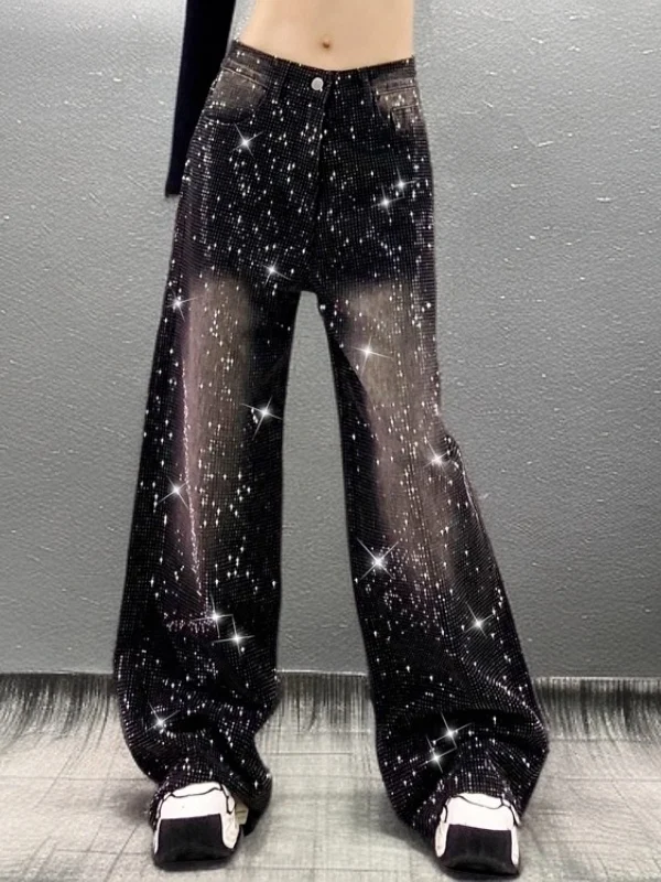 Модные блестящие широкие джинсы с высокой талией, цветные блузки, прямой крой, женские повседневные джинсовые брюки с высокой талией, весенний сезон
Модные блестящие широкие джинсы с высокой талией, цветные блузки, прямой крой, женские повседневные джинсовые брюки с высокой талией, весенний сезон