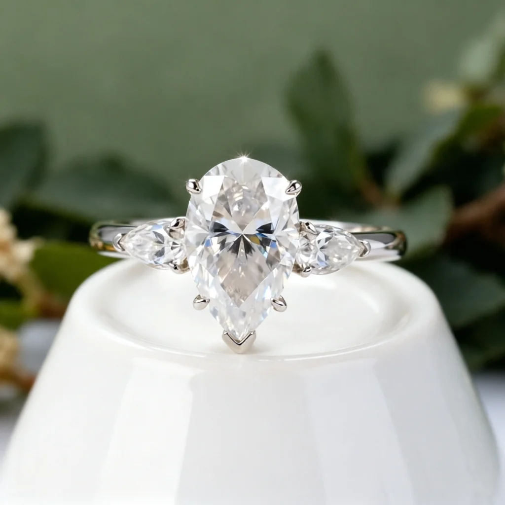 CxsJeremy Solid 14K 585 White Gold 3ct 7*11mm Pear Cut Moissanite Three Stones Engagement Ring for Women Wedding Fashion Jewelry
CxsJeremy Solid 14K 585 White Gold 3ct 7*11mm Pear Cut Moissanite Three Stones Engagement Ring for Women Wedding Fashion Jewelry