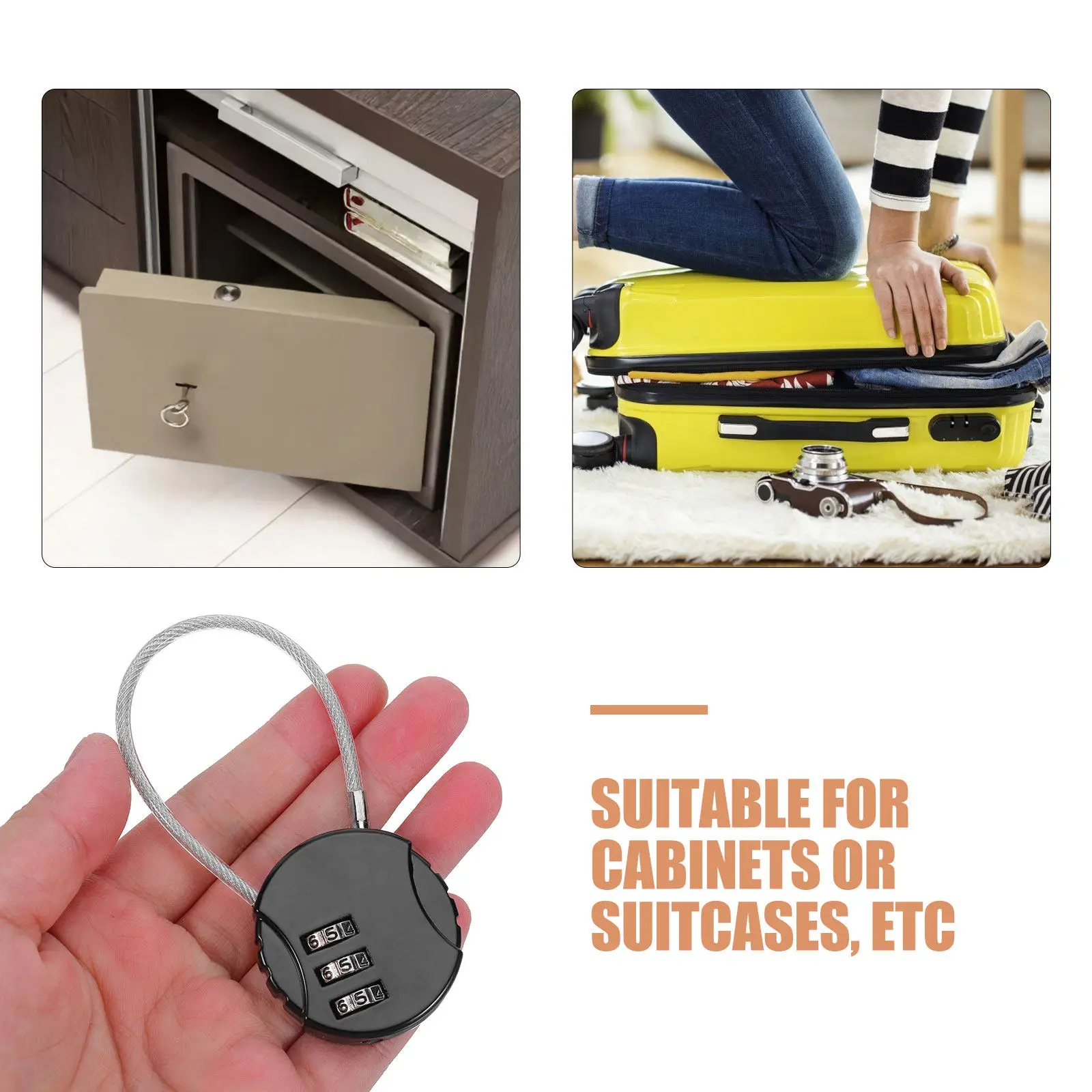 2 Pcs Camping Tent Lock Padlock Cabinet Locks Gate Security Combination Padlocks Backpack Case Fence Gate for Suitcase Locker
2 Pcs Camping Tent Lock Padlock Cabinet Locks Gate Security Combination Padlocks Backpack Case Fence Gate for Suitcase Locker