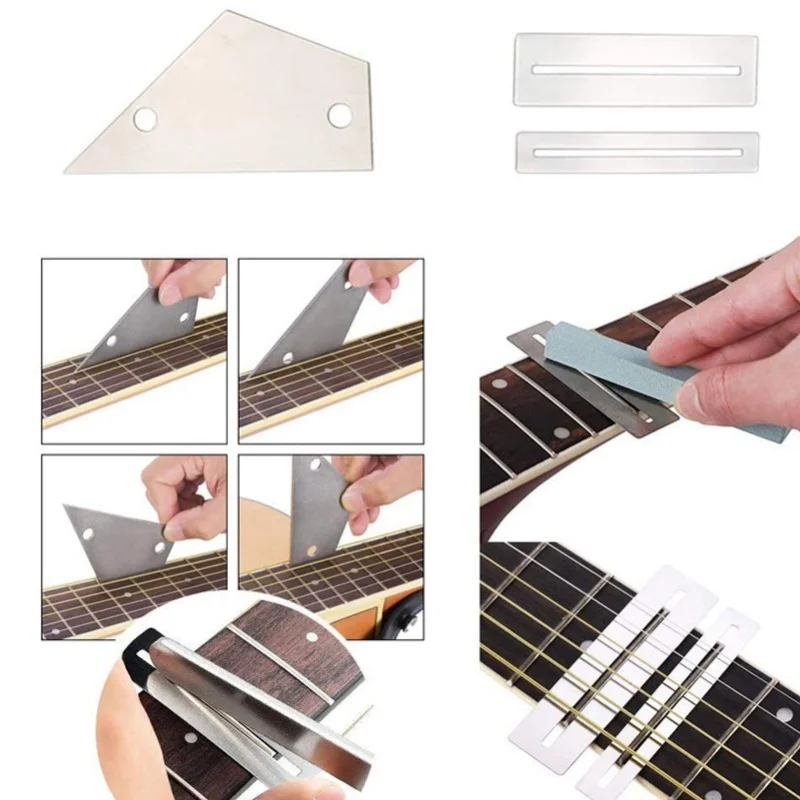 25Pcs Guitar Repair Tool Set DIY Files String Cutter Fingerboard Protector With Storage Bag