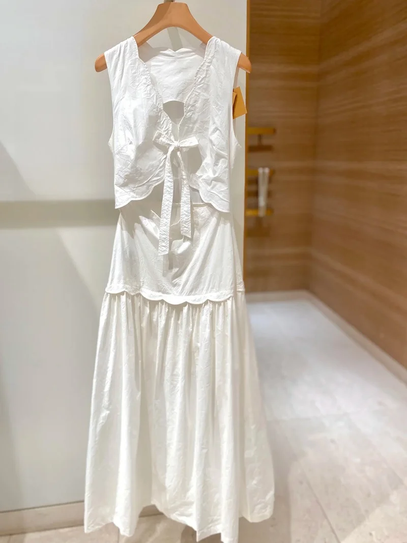 White Wave Knot Belted Dress Fairy Long Dress Spring 2025 High Waist Cotton A-Line Skirt V-Neck City Commute
White Wave Knot Belted Dress Fairy Long Dress Spring 2025 High Waist Cotton A-Line Skirt V-Neck City Commute