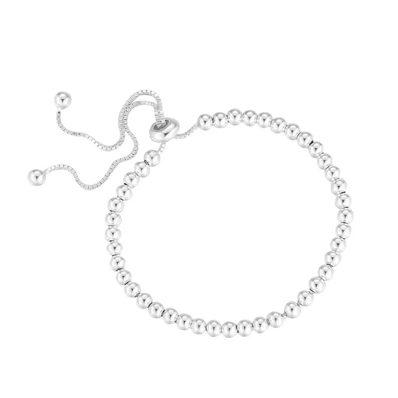 Sam Panda, металлические браслеты из стерлингового серебра 925 пробы для женщин и мужчин, регулируемые бусины ручной работы, простой браслет, подарки на день рождения, Рождество 
Sam Panda, металлические браслеты из стерлингового серебра 925 пробы для женщин и мужчин, регулируемые бусины ручной работы, простой браслет, подарки на день рождения, Рождество