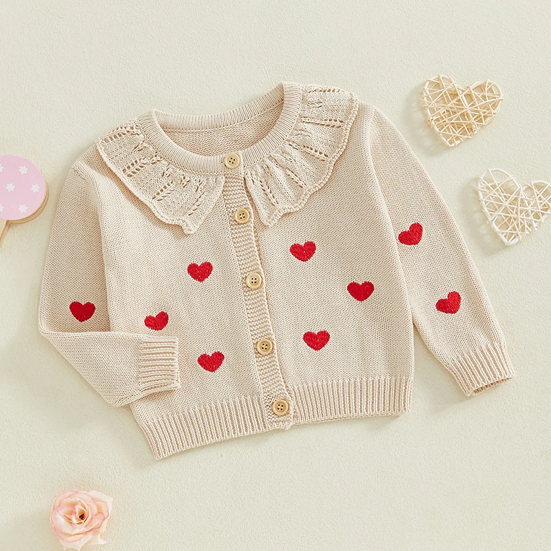 New Baby Long Sleeve Sweater Coat Baby Girls Heart Embroidery Doll Collar Cardigan Jacket Infant Toddler Knitted Clothes
New Baby Long Sleeve Sweater Coat Baby Girls Heart Embroidery Doll Collar Cardigan Jacket Infant Toddler Knitted Clothes