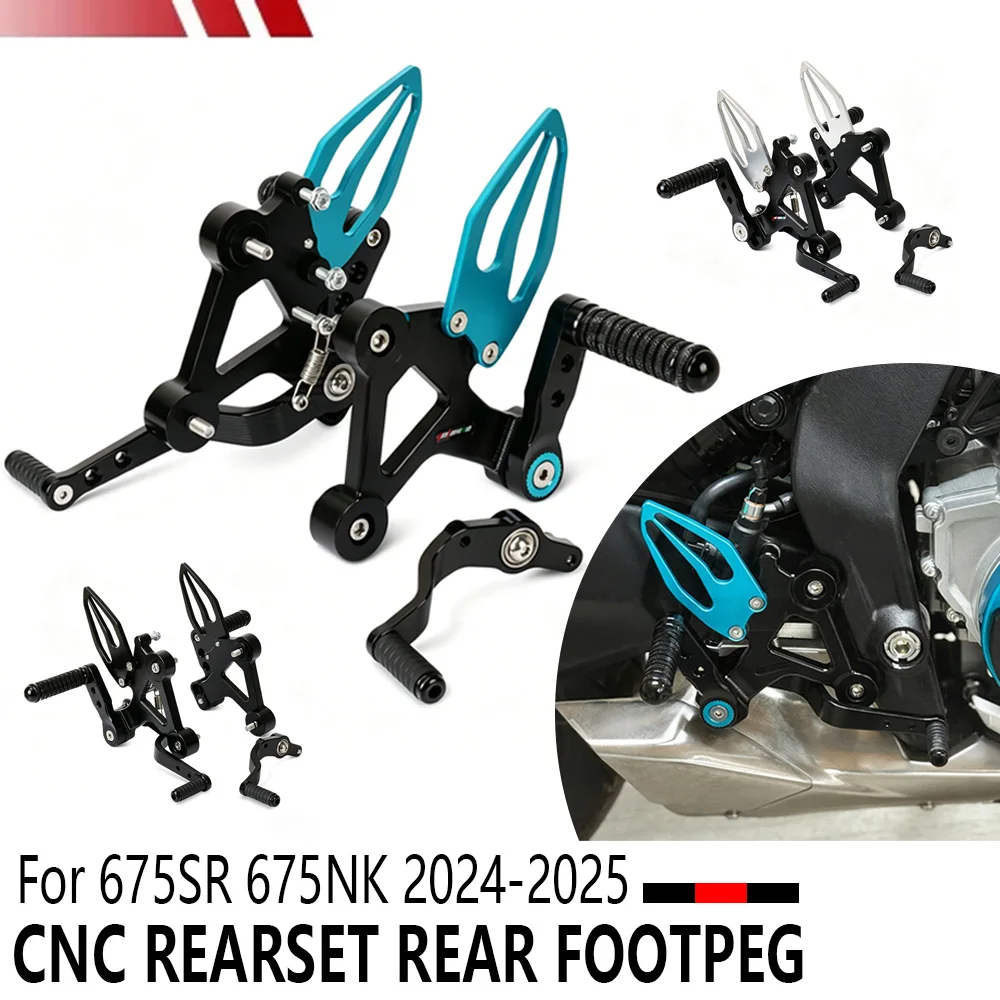 For CFMOTO 675SR 675SR-R 2024-2025 Motorcycle CNC Footrests for 675SR/SRR 2024 2025 Rearset Rear Footpeg Foot Rests Accessories