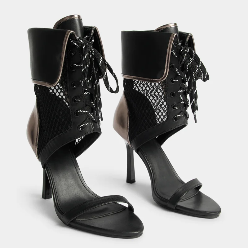 Metal Rivet Patchwork Straps Sandal Boots Thick Heel Sexy Pointed Toe Leather Customized New Arrivals Fashion Women Modern Boots
Metal Rivet Patchwork Straps Sandal Boots Thick Heel Sexy Pointed Toe Leather Customized New Arrivals Fashion Women Modern Boots