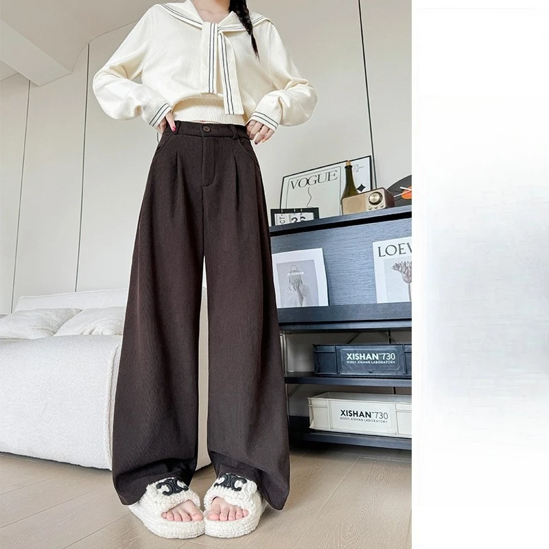 Женские вельветовые брюки с широкими штанинами, осенняя новинка | Брюки свободного кроя с высокой талией, прямые, стройнящие, для повседневной носки в офисе
Женские вельветовые брюки с широкими штанинами, осенняя новинка | Брюки свободного кроя с высокой талией, прямые, стройнящие, для повседневной носки в офисе