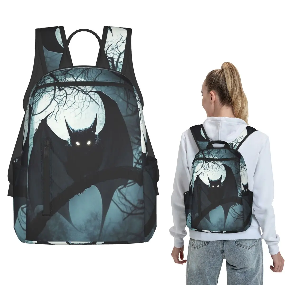 Gothic Bat In Black Backpack Daypack Boys Girls BookBag School Bag Shoulder Bags for Men Women
Gothic Bat In Black Backpack Daypack Boys Girls BookBag School Bag Shoulder Bags for Men Women