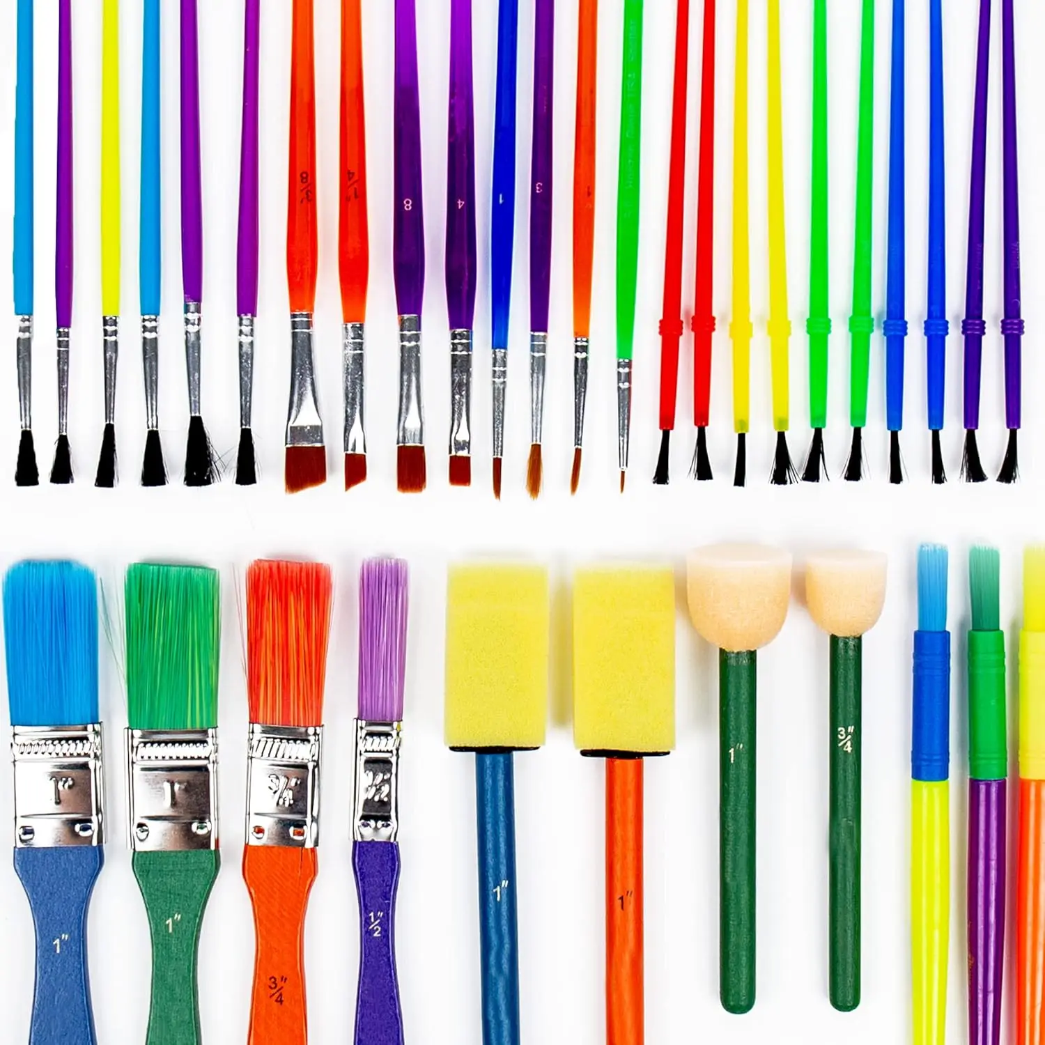35 All Purpose Paint Brushes Value Pack with 8 Different Types for Watercolors, Acrylic & Washable Paints
35 All Purpose Paint Brushes Value Pack with 8 Different Types for Watercolors, Acrylic & Washable Paints