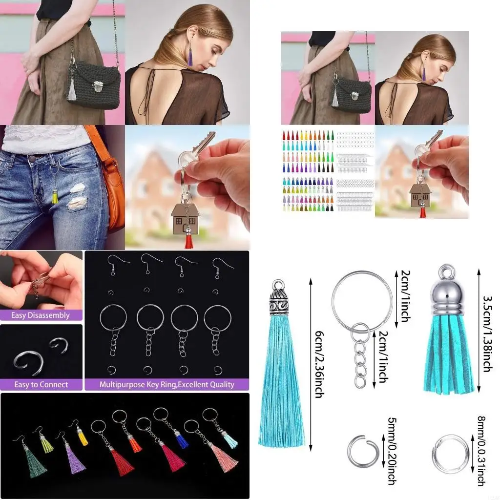 288 Pcs Keychain Tassels Rings for Craft for Key Chain Tassels with Extender Cha
288 Pcs Keychain Tassels Rings for Craft for Key Chain Tassels with Extender Cha
