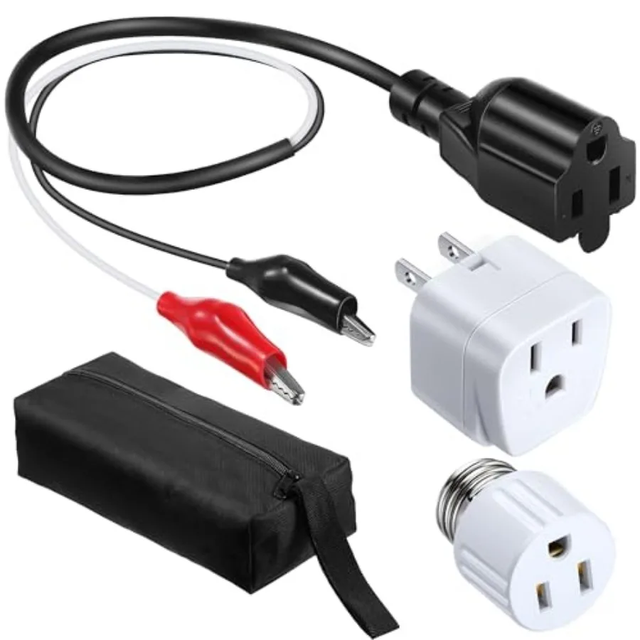 Circuit Breaker Finder Adapter Accessory Kit, Circuit Breaker Leads Tester with Clips, Light Socket, 3-2 Prong Grounding Outlet
Circuit Breaker Finder Adapter Accessory Kit, Circuit Breaker Leads Tester with Clips, Light Socket, 3-2 Prong Grounding Outlet