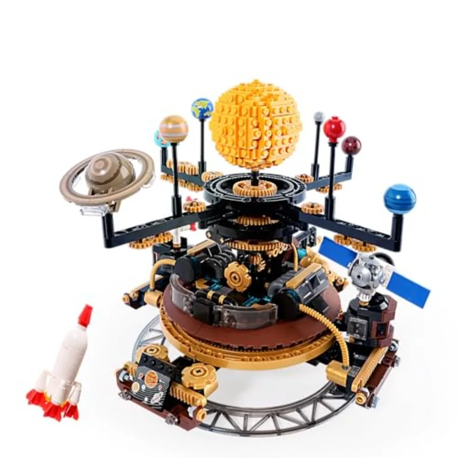 Educational STEM solar system orrery building set for ages 8-14, ABS plastic, gray-blue color, rotatable planets with rocket ac
Educational STEM solar system orrery building set for ages 8-14, ABS plastic, gray-blue color, rotatable planets with rocket ac