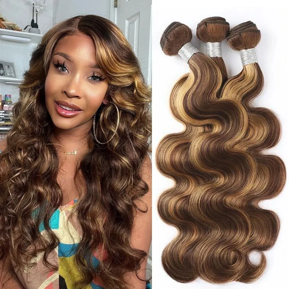 Наборы волос P4/27 Honey Brown Highlight Body Wave, 1/3/4 пучка, натуральные человеческие волосы, блонд, для наращивания, 95 грамм
Наборы волос P4/27 Honey Brown Highlight Body Wave, 1/3/4 пучка, натуральные человеческие волосы, блонд, для наращивания, 95 грамм