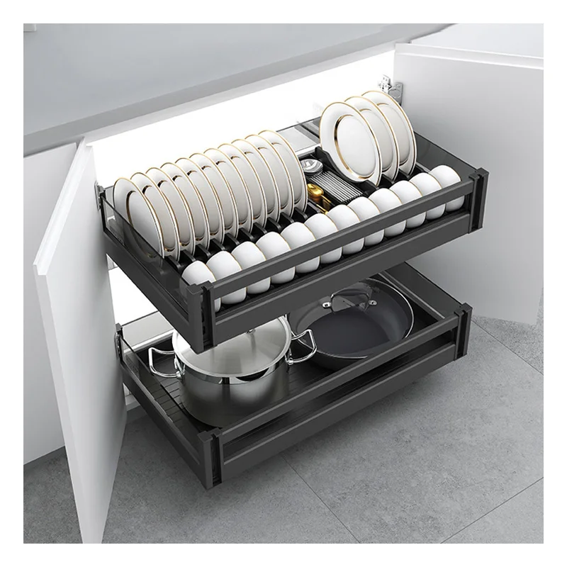 Aluminum Alloy 2-layer Tableware Storage Basket Pull Out Kitchen Drawer Storage Device Bowl Rack Drawer Basket
Aluminum Alloy 2-layer Tableware Storage Basket Pull Out Kitchen Drawer Storage Device Bowl Rack Drawer Basket