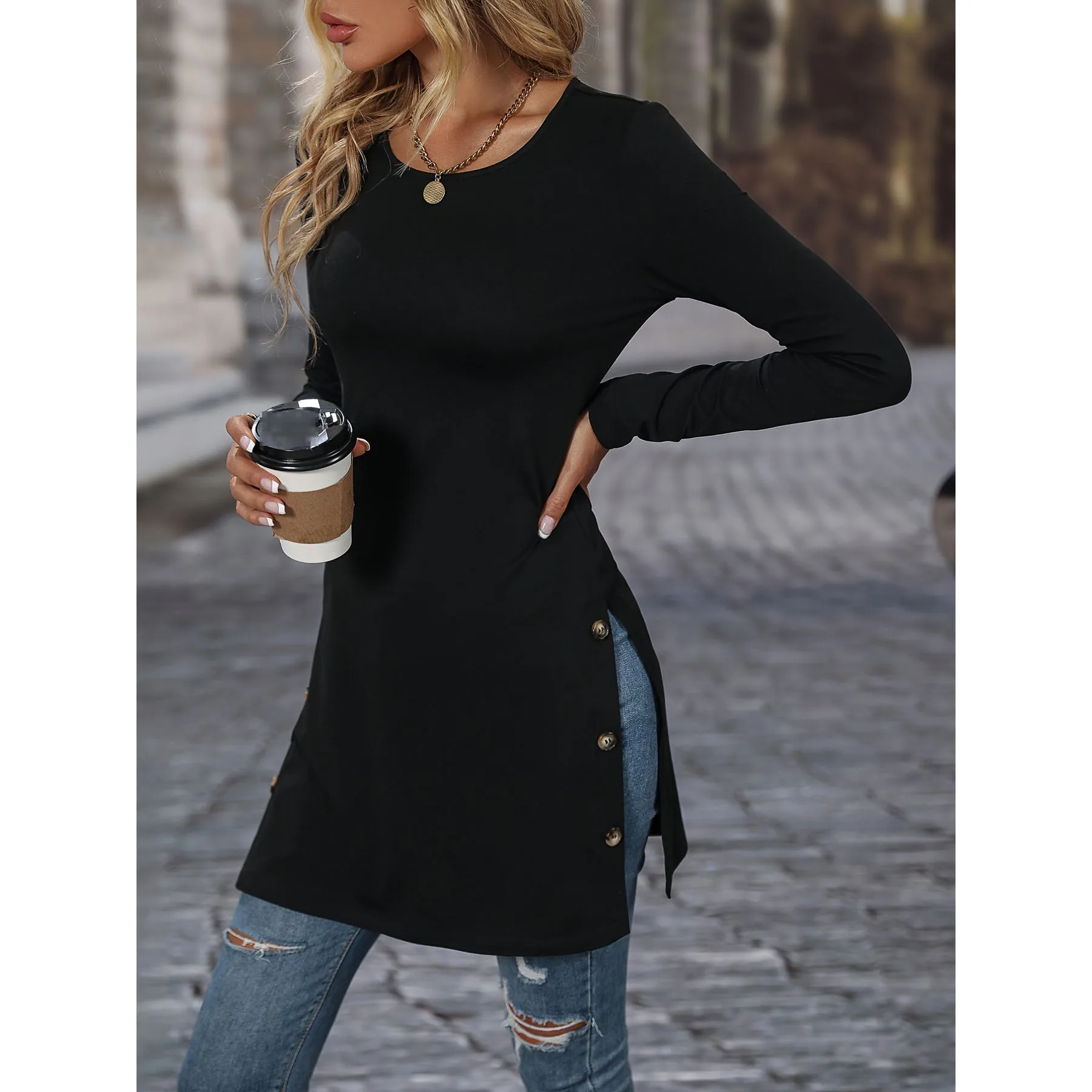 Dress for Women 2023 Autumn and Winter Fashion New Long Sleeve Slim Split Button Solid Color Casual Skirt
Dress for Women 2023 Autumn and Winter Fashion New Long Sleeve Slim Split Button Solid Color Casual Skirt