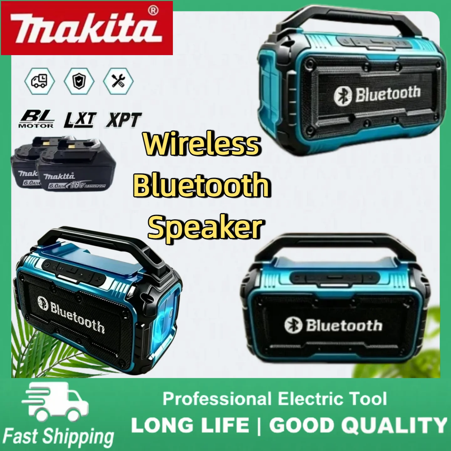 Makita 18V Battery Portable Bluetooth Speaker Dual Channel Surround Subwoofer Outdoor Wireless Loudspeaker
Makita 18V Battery Portable Bluetooth Speaker Dual Channel Surround Subwoofer Outdoor Wireless Loudspeaker