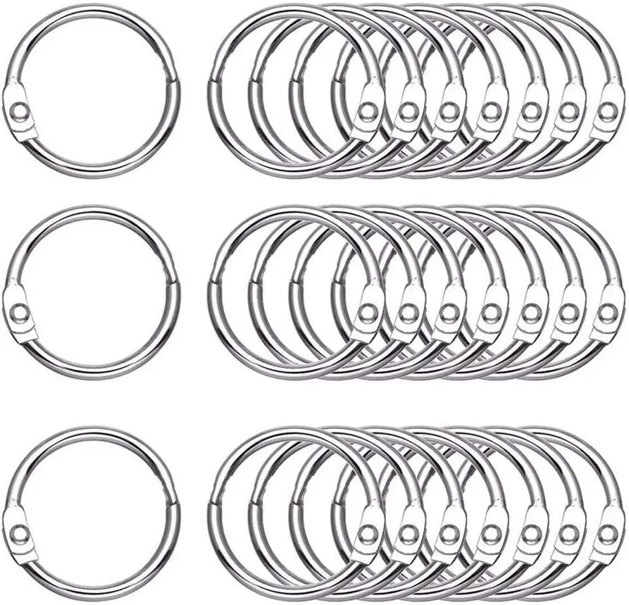 1.2 Inch Loose Leaf Binder Rings, 50 Pack Small Metal Book Rings for Paper, Index Cards, Flashcards, Scrapbooks
1.2 Inch Loose Leaf Binder Rings, 50 Pack Small Metal Book Rings for Paper, Index Cards, Flashcards, Scrapbooks