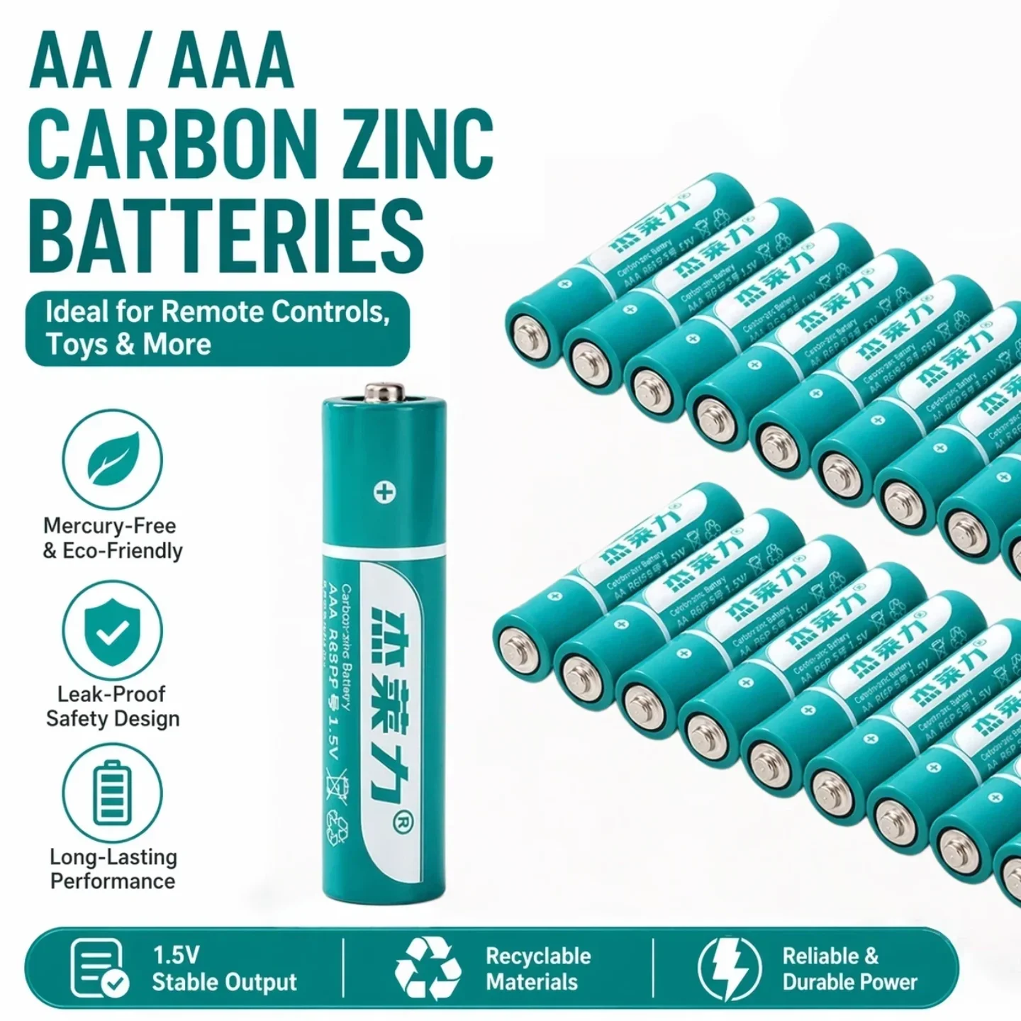 Disposable Carbon Dry Batteries 1.5V AA AAA Replacement Battery for Bubble Machine Kids Toy Small Household Electronics
Disposable Carbon Dry Batteries 1.5V AA AAA Replacement Battery for Bubble Machine Kids Toy Small Household Electronics