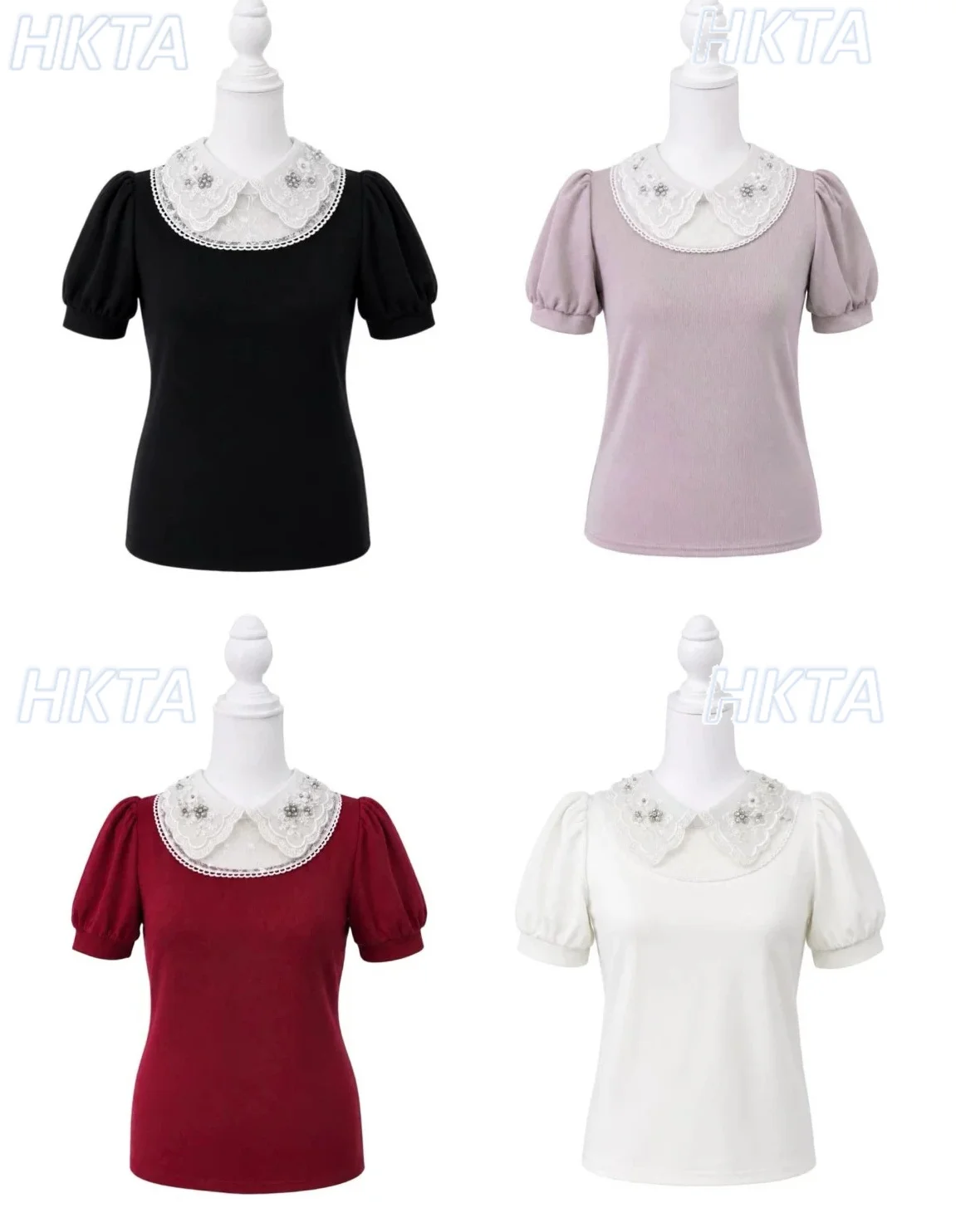 Original Japanese Retro Beautiful T-shirt Sweet Embroidery Rhinestone Pearl Bead Double Layer Collar Short Sleeve Tshirt Women
Original Japanese Retro Beautiful T-shirt Sweet Embroidery Rhinestone Pearl Bead Double Layer Collar Short Sleeve Tshirt Women