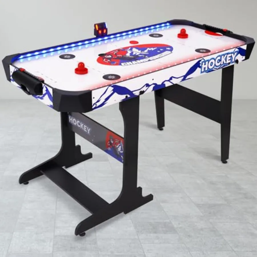 57" LED Air Hockey Table Light-Up Foldable Arcade Style Air Hockey Game Set w/Electronic Scoring in Line Power Switch Powerful
57" LED Air Hockey Table Light-Up Foldable Arcade Style Air Hockey Game Set w/Electronic Scoring in Line Power Switch Powerful
