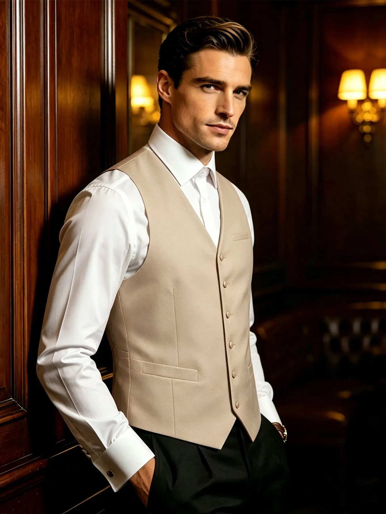 Solid Plain V-neck Waistcoat Independent Top for Matching Outfits
Solid Plain V-neck Waistcoat Independent Top for Matching Outfits