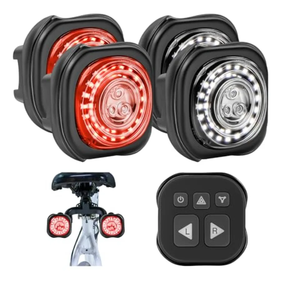 Smart Bike Lights System-Taillight, HeadlightandTurn Signal, Sync FrontandRear Bike Light for Night Riding, 3+2+1 Light Modes R
Smart Bike Lights System-Taillight, HeadlightandTurn Signal, Sync FrontandRear Bike Light for Night Riding, 3+2+1 Light Modes R