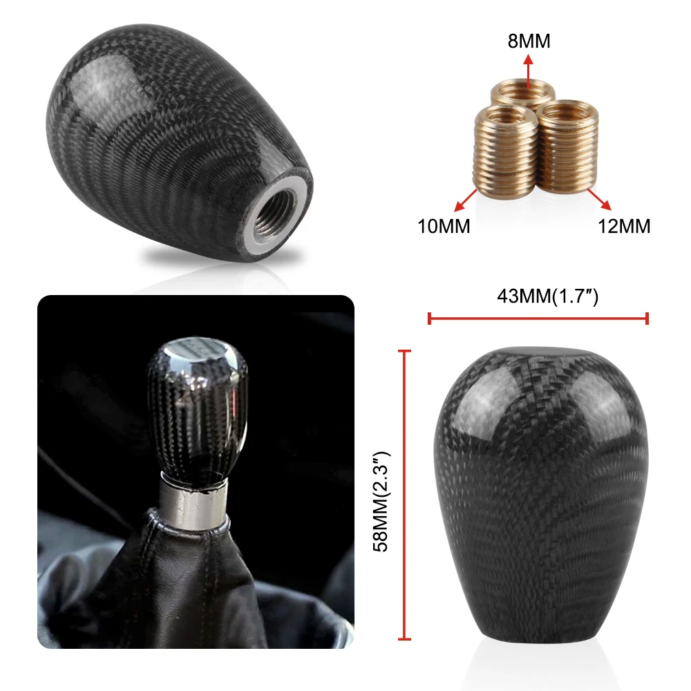 Universal Car Gear Shift Knob Round Ball Shape Black Carbon Fiber Shifter Lever AT MT
Universal Car Gear Shift Knob Round Ball Shape Black Carbon Fiber Shifter Lever AT MT