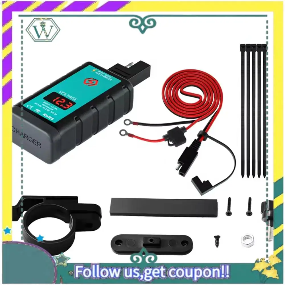 A82U-QC3.0 Motorcycle Dual USB & Type-C Charger, 12V-24V Voltmeter, IP66 Waterproof With On/Off Switch For Phones
A82U-QC3.0 Motorcycle Dual USB & Type-C Charger, 12V-24V Voltmeter, IP66 Waterproof With On/Off Switch For Phones