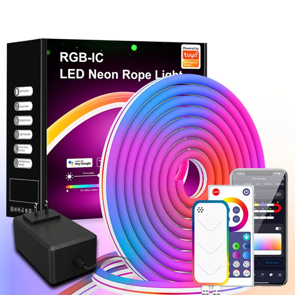 LED Neon Flexible Light Strip, Waterproof, Intelligent, WiFi, Bluetooth, Graffiti, Running, DIY, Home Decoration, DC 12V, 24V
LED Neon Flexible Light Strip, Waterproof, Intelligent, WiFi, Bluetooth, Graffiti, Running, DIY, Home Decoration, DC 12V, 24V
