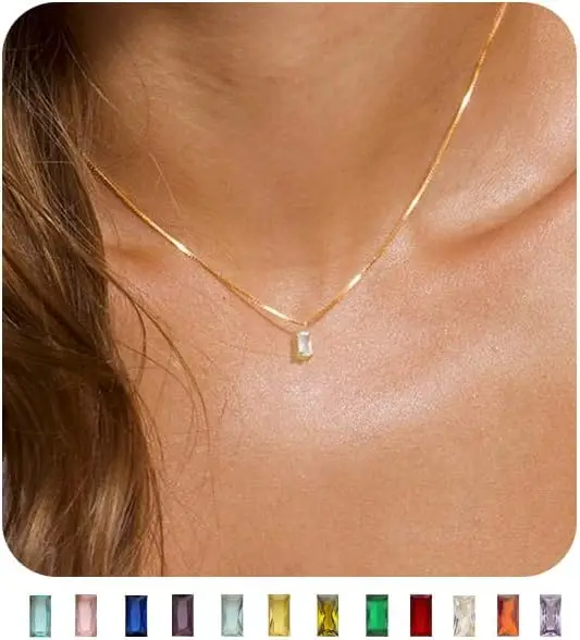 Diamond Necklaces for Women 14K Gold Plated Emerald Birthstone Necklace for Women Mothers Dainty Gold Necklace Blue Green
Diamond Necklaces for Women 14K Gold Plated Emerald Birthstone Necklace for Women Mothers Dainty Gold Necklace Blue Green