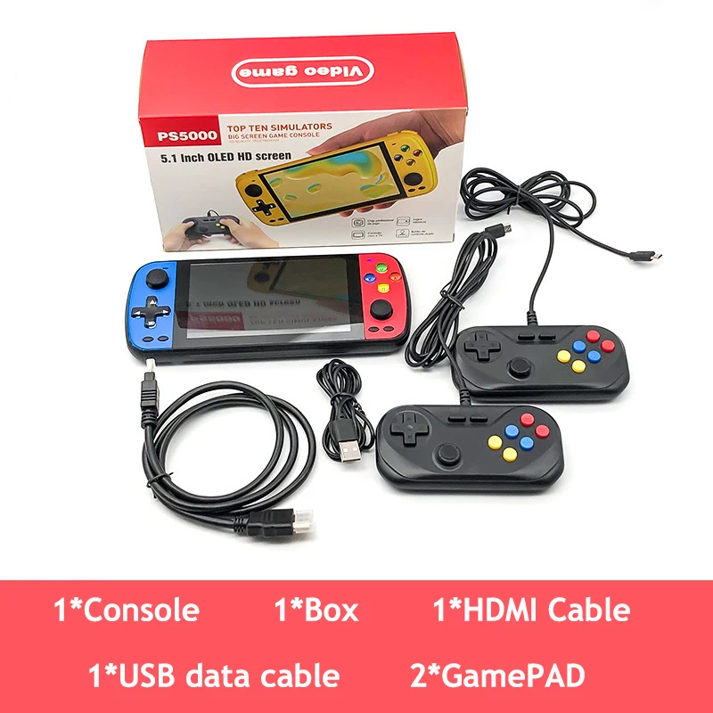 Handheld Video Game Console Retro Video Game Console 5.1 Inch HD Screen Handheld Portable Game Console PS5000 Double Retro Game
Handheld Video Game Console Retro Video Game Console 5.1 Inch HD Screen Handheld Portable Game Console PS5000 Double Retro Game