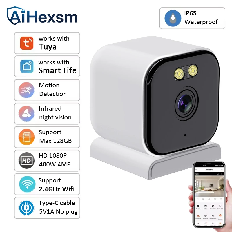 Waterproof WiFi Tuya Camera Smart Home Security Camera 4MP HD Color Night Baby Monitor Two Way Audio Video Surveillance Security
Waterproof WiFi Tuya Camera Smart Home Security Camera 4MP HD Color Night Baby Monitor Two Way Audio Video Surveillance Security