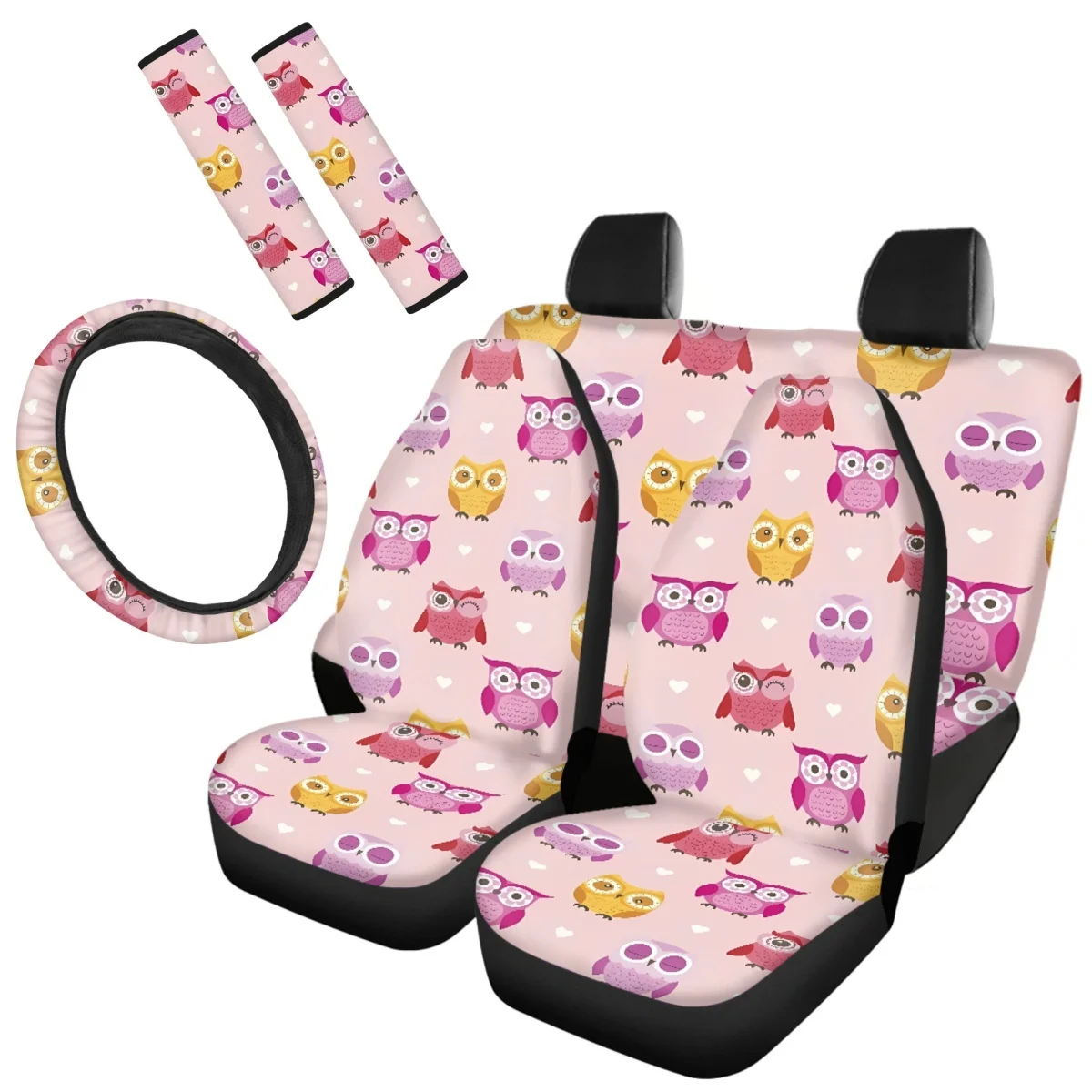 Auto Front Back Seat Cover Set Washable Non-slip Seat Belt Steering Wheel High Quality Kawaii Candy Owl Interior Spare Parts
Auto Front Back Seat Cover Set Washable Non-slip Seat Belt Steering Wheel High Quality Kawaii Candy Owl Interior Spare Parts