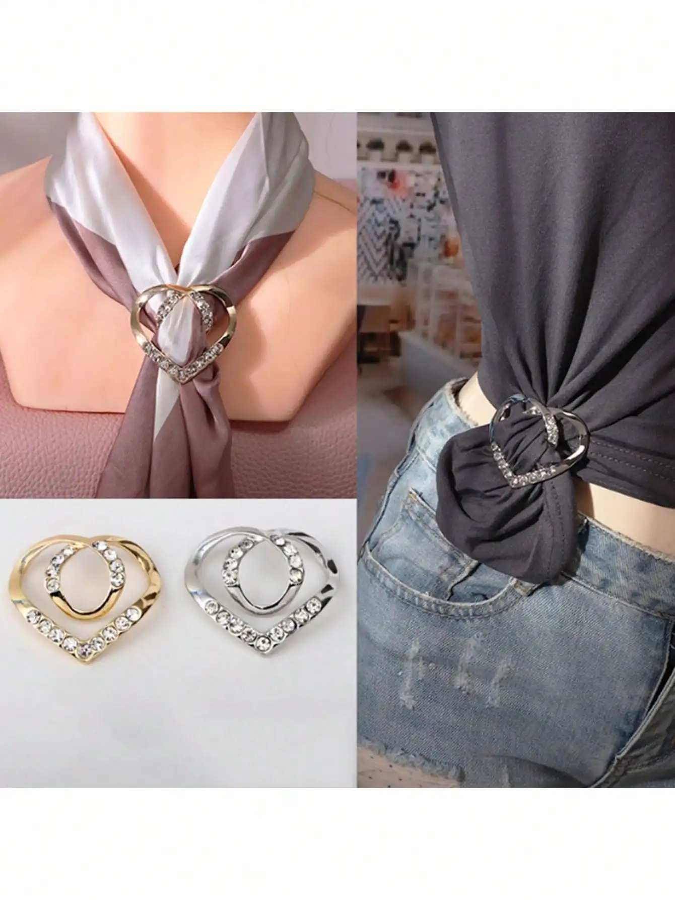 Large Heart-Shaped Scarf Clip, Clothing Accessory For Avoiding Exposure And Adjusting Waist, Suitable For Formal Occasions
Large Heart-Shaped Scarf Clip, Clothing Accessory For Avoiding Exposure And Adjusting Waist, Suitable For Formal Occasions