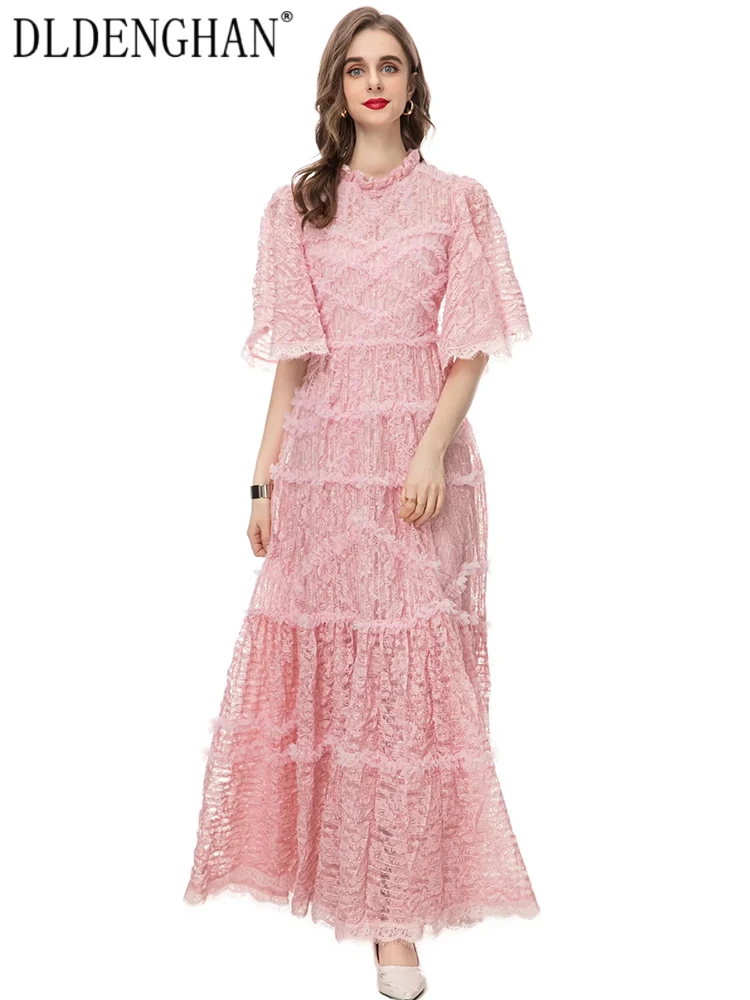 DLDENGHAN Spring Summer Dress Women O-Neck Flare Sleeve Ruffles Vintage Party Sequins Mesh Long Dresses Fashion Designer New
DLDENGHAN Spring Summer Dress Women O-Neck Flare Sleeve Ruffles Vintage Party Sequins Mesh Long Dresses Fashion Designer New