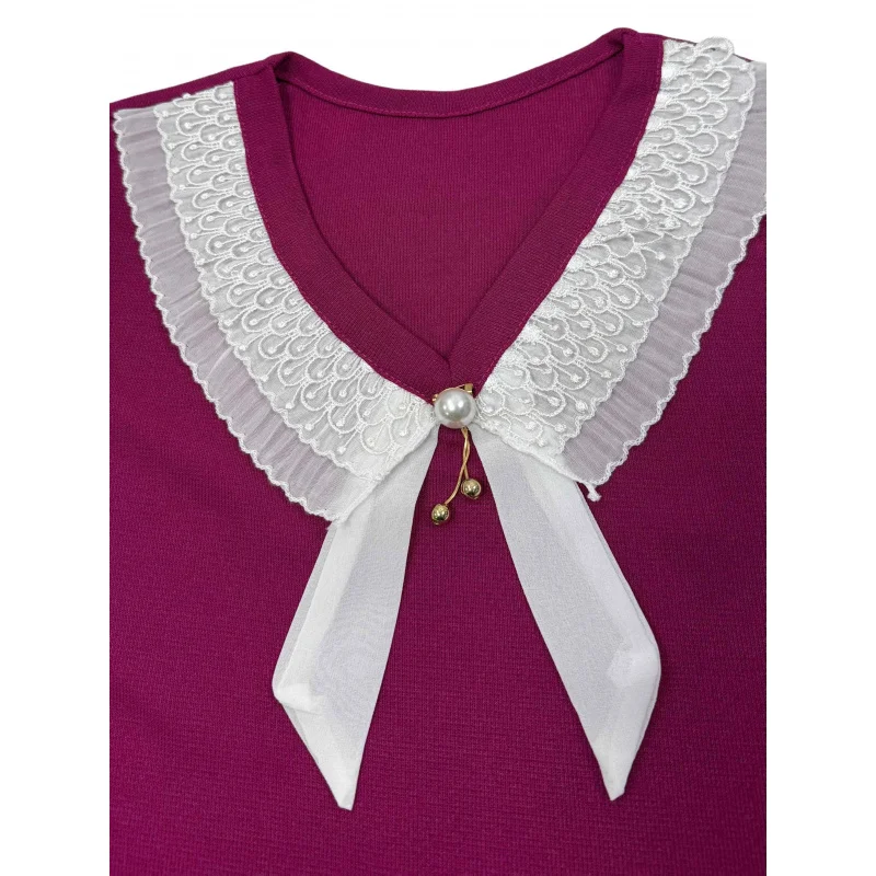 French Gentle Style Lace Bow Neck-Shirt Women'S Summer Patchwork Puff Sleeve Temperament Age-Reducing Short Sleeve Top Vintage
French Gentle Style Lace Bow Neck-Shirt Women'S Summer Patchwork Puff Sleeve Temperament Age-Reducing Short Sleeve Top Vintage