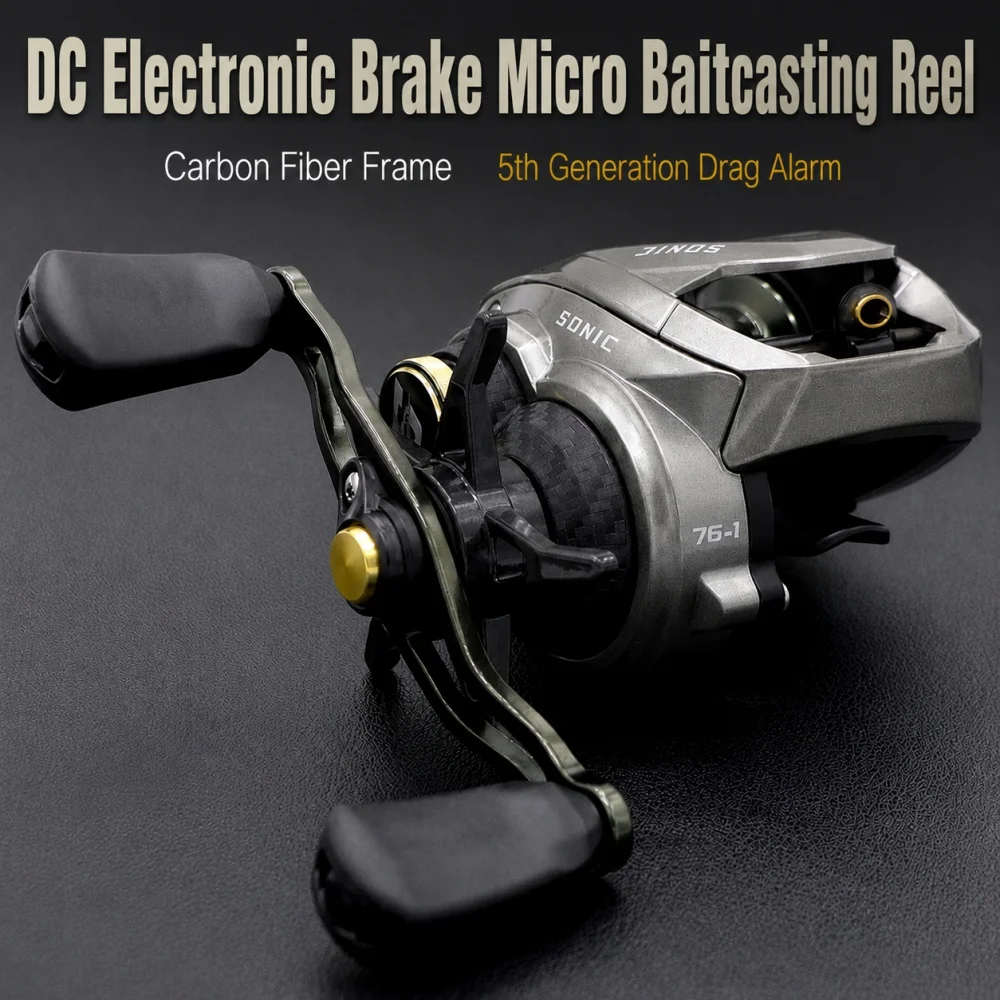 7.6:1 DC Electronic Brake Baitcasting Reel Sound Alert Flashing Light 11BB+1RB 142g Ultralight Micro Fishing 6.5kg Drag L/R Hand
7.6:1 DC Electronic Brake Baitcasting Reel Sound Alert Flashing Light 11BB+1RB 142g Ultralight Micro Fishing 6.5kg Drag L/R Hand