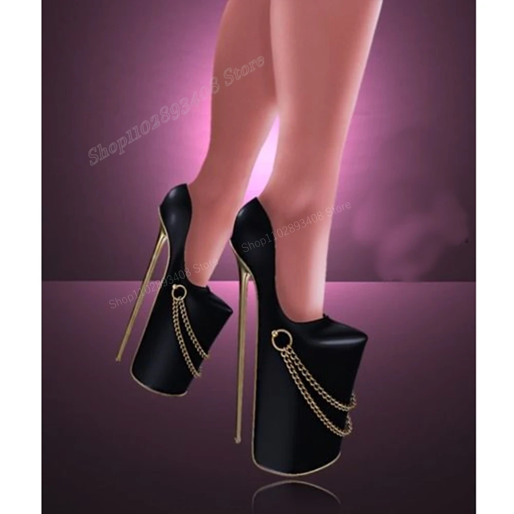 Black Super Platform Chain Decor Pumps Metal Stiletto High Heel Shallow Fashion Sexy Women Shoes 2024 Spring Zapatos Para Mujere
Black Super Platform Chain Decor Pumps Metal Stiletto High Heel Shallow Fashion Sexy Women Shoes 2024 Spring Zapatos Para Mujere