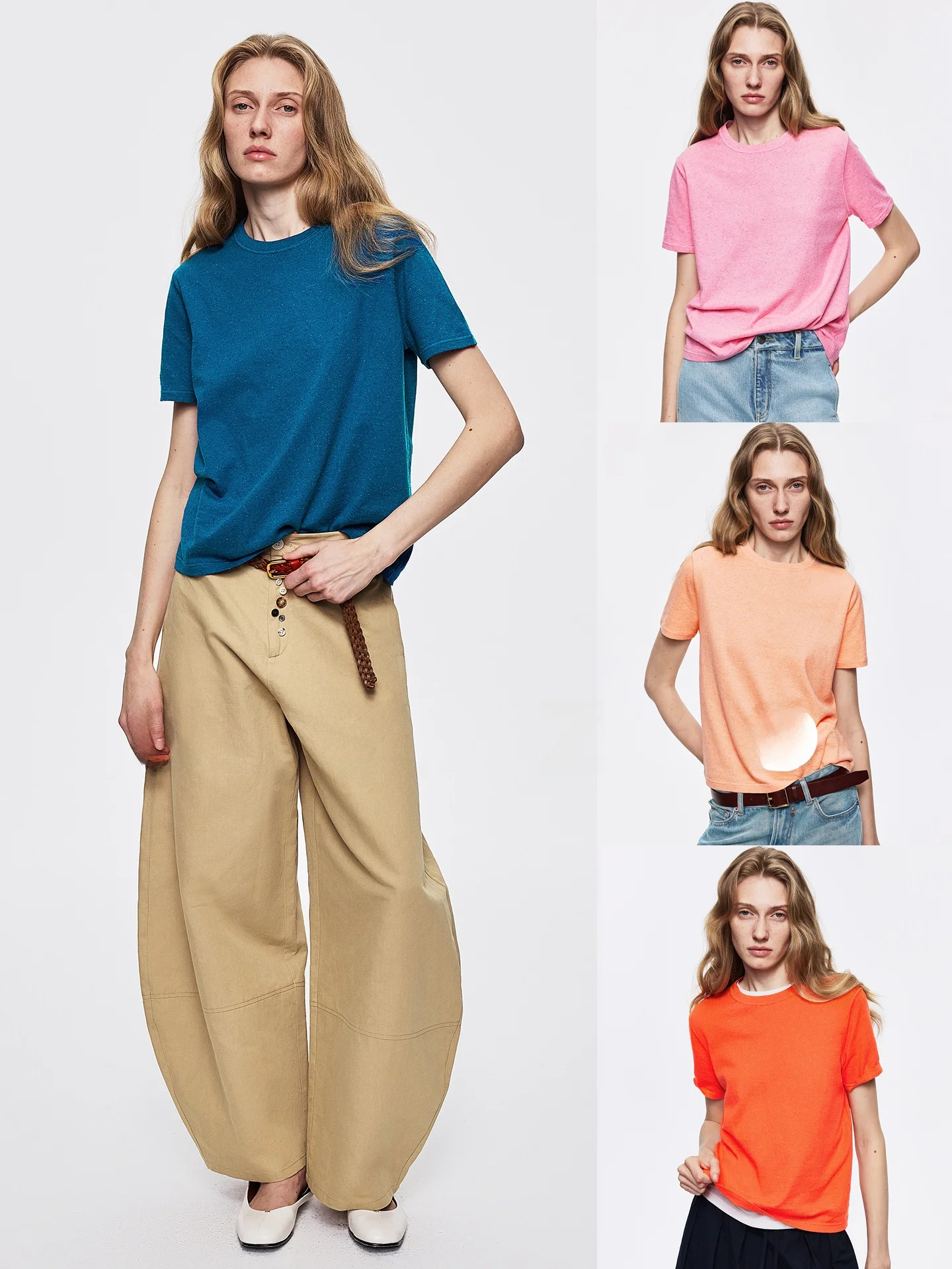 UZZO Casual Style Classic Silk Cotton Linen Blend Knitted Short Sleeve T-Shirt round Neck Soft Breathable Women's Citywalk Wear
UZZO Casual Style Classic Silk Cotton Linen Blend Knitted Short Sleeve T-Shirt round Neck Soft Breathable Women's Citywalk Wear