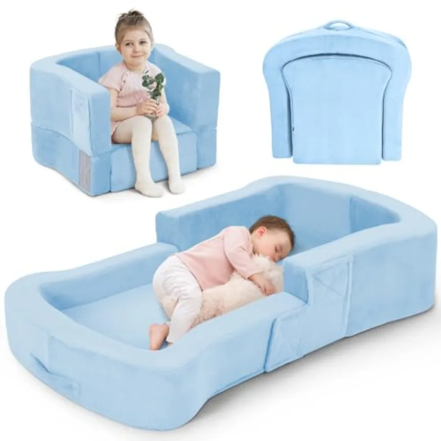 Toddler Travel Bed 2-in-1 Foldable Portable Toddler Bed Sofa Chair Soft Baby Travel Floor Cot with Washable Covers Safety Foam
Toddler Travel Bed 2-in-1 Foldable Portable Toddler Bed Sofa Chair Soft Baby Travel Floor Cot with Washable Covers Safety Foam