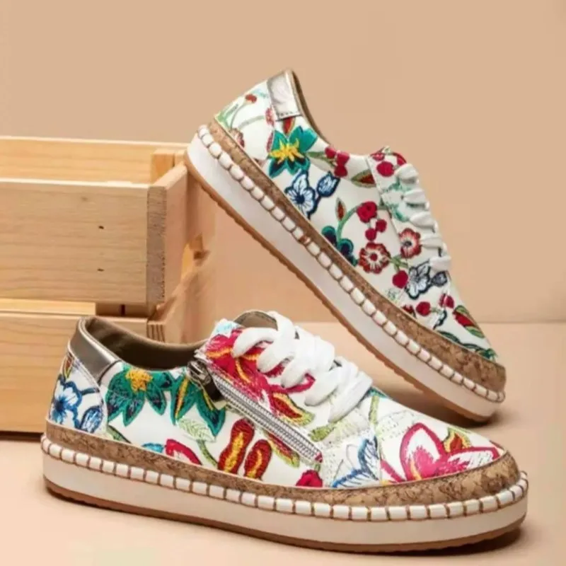 Women Sneakers Spring Student Casual Shoes Elegant Floral Printed Lace Up Flat Shoes for Women Vulcanized Shoes Zapatillas Mujer
Women Sneakers Spring Student Casual Shoes Elegant Floral Printed Lace Up Flat Shoes for Women Vulcanized Shoes Zapatillas Mujer