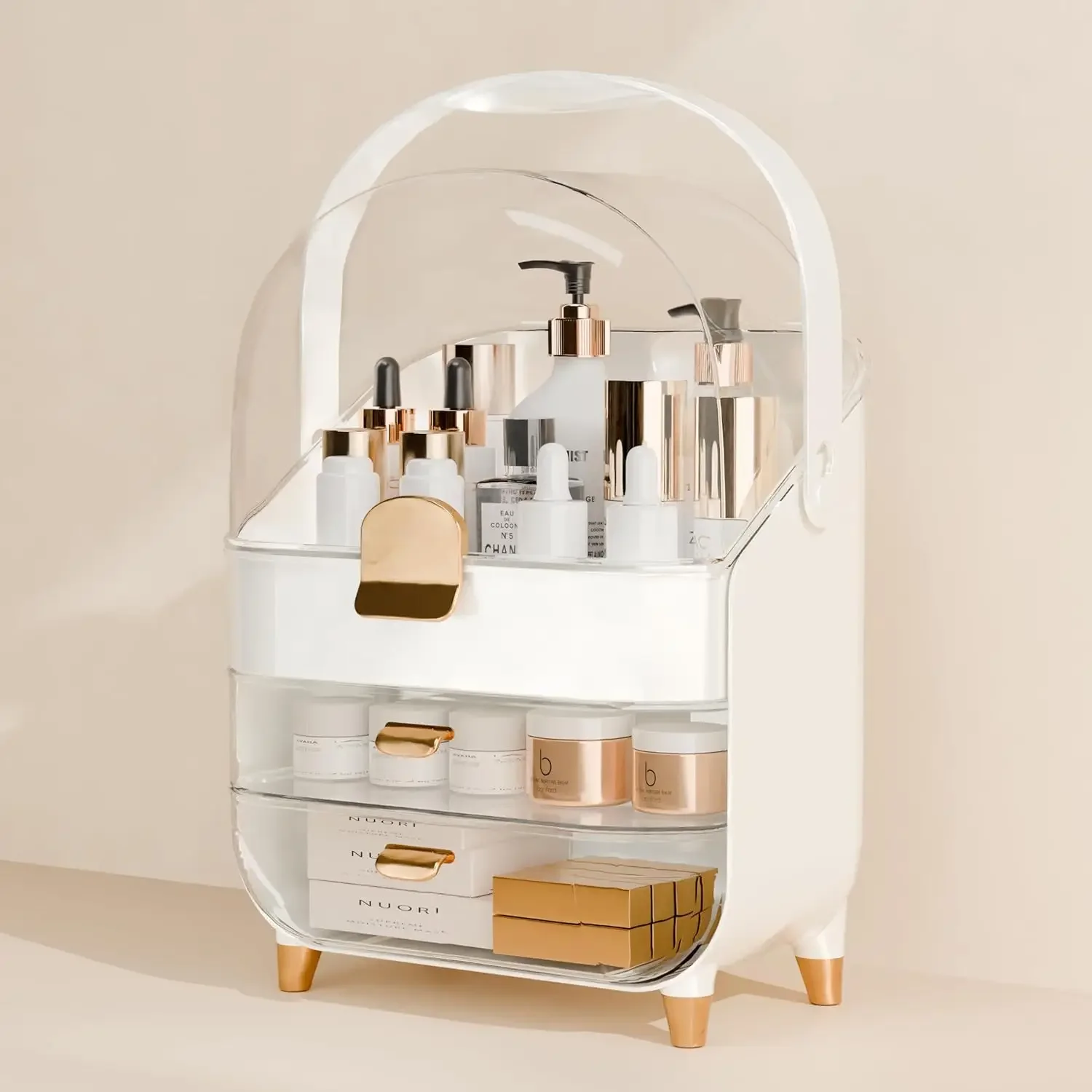 Makeup Organizer Countertop With Lid And Drawers Large Skin Care Cosmetic Display Case Holder for Vanity Desk Bathroom Storage
Makeup Organizer Countertop With Lid And Drawers Large Skin Care Cosmetic Display Case Holder for Vanity Desk Bathroom Storage
