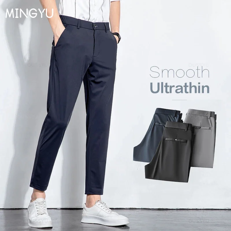 Summer Stretch Suit Pants Men Thin Business Solid Color Slim Ankle-Length Casual Formal Office Trousers Male Plus Size 28-38
Summer Stretch Suit Pants Men Thin Business Solid Color Slim Ankle-Length Casual Formal Office Trousers Male Plus Size 28-38