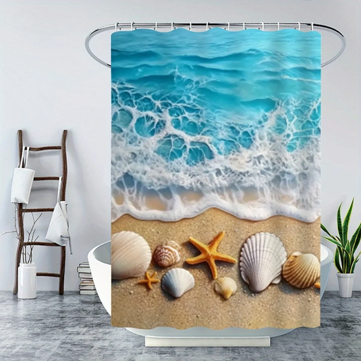 Tropical Beach Ocean Bathroom Mat Rug Set Coastal Shower Curtain Home Decor Anti Slip Seashore Mat for Master Bath
Tropical Beach Ocean Bathroom Mat Rug Set Coastal Shower Curtain Home Decor Anti Slip Seashore Mat for Master Bath