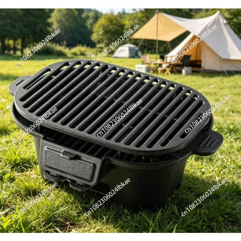 Cast iron thickened charcoal grill - portable chinese-style bbq for home, outdoor camping, and dual-purpose carbon grilling
Cast iron thickened charcoal grill - portable chinese-style bbq for home, outdoor camping, and dual-purpose carbon grilling