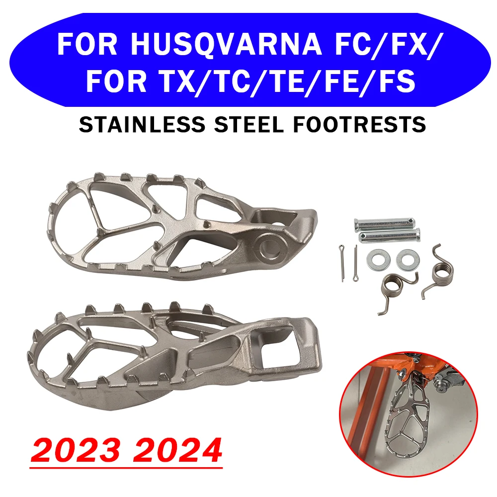 For Husqvarna FC FX TX TC TE FE FS 125 150 250 300 350 450 2023 2024 Acessories Anti-slip Footrests Footpegs Foot Rests Pedals 
For Husqvarna FC FX TX TC TE FE FS 125 150 250 300 350 450 2023 2024 Acessories Anti-slip Footrests Footpegs Foot Rests Pedals