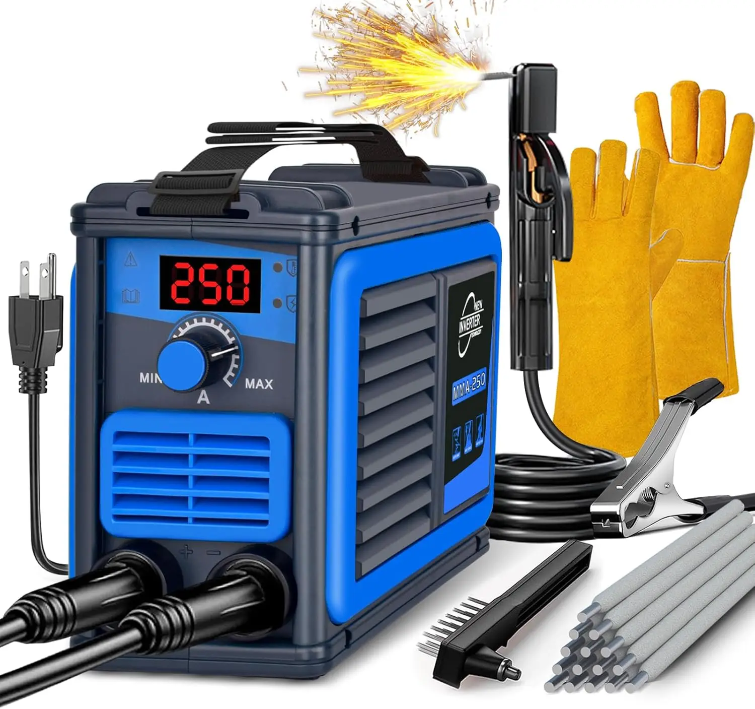 Upgraded MMA-250A 110V Portable Welder with Digital Display, Hot Start and Anti-Stick for Home DIY
Upgraded MMA-250A 110V Portable Welder with Digital Display, Hot Start and Anti-Stick for Home DIY